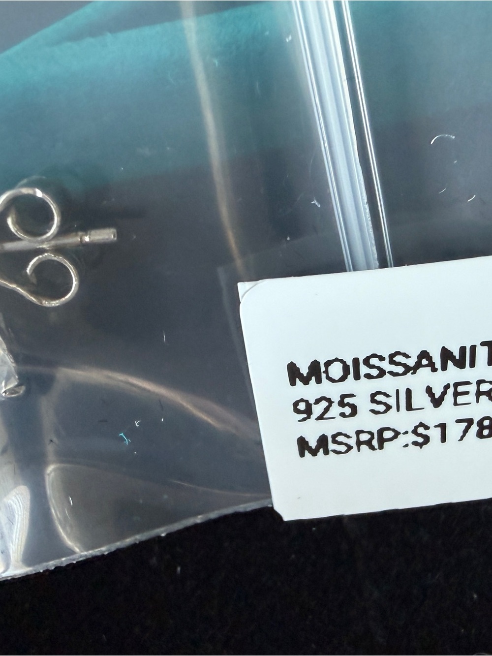 Moissanite 2tcw 925 Silver Heart Drop Earrings - Picture 4 of 4